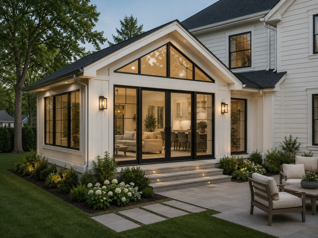 Completed rear home addition in Ridgewood, New Jersey