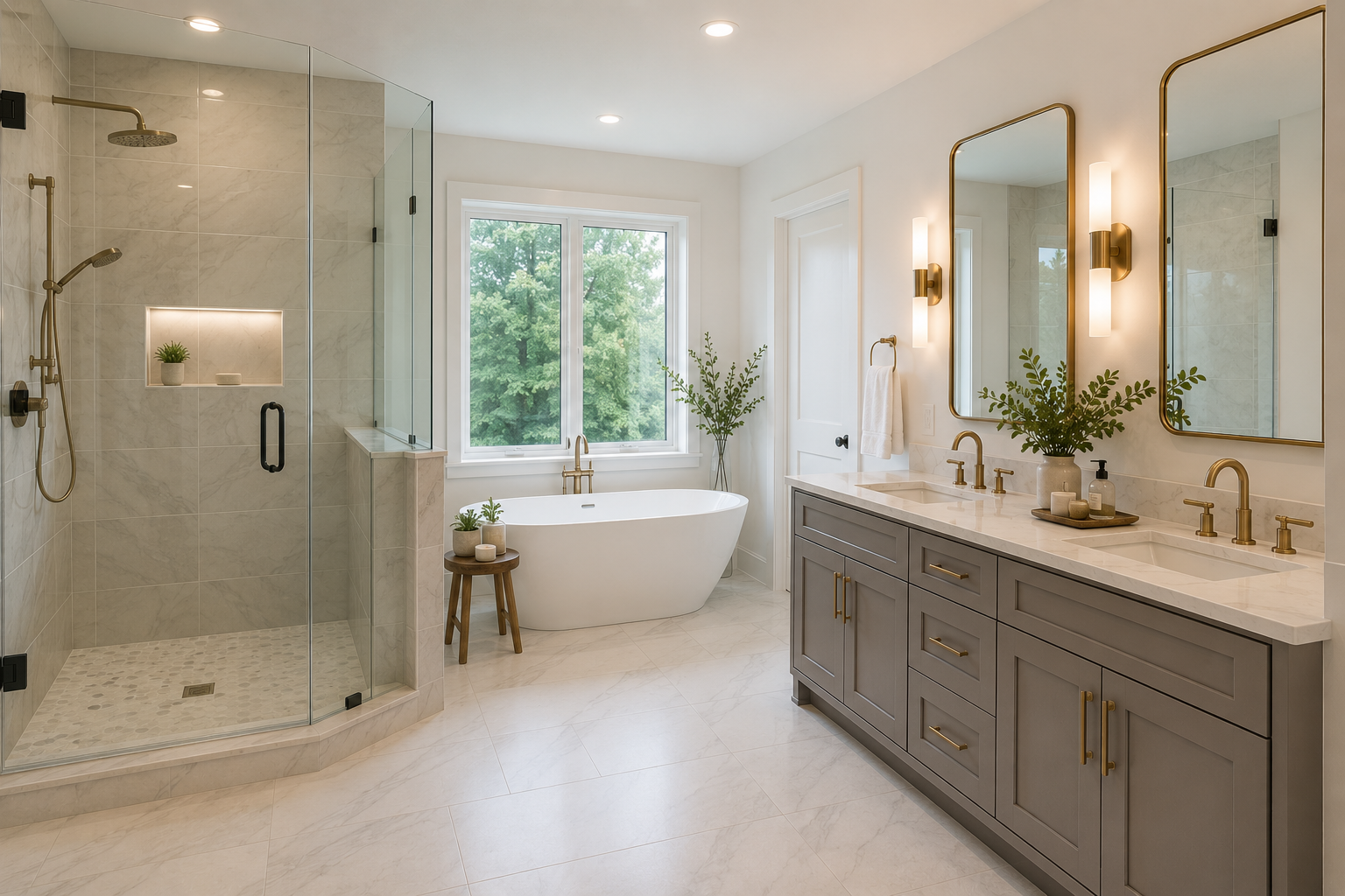 Bathroom Renovation in Montclair, NJ Completed primary bathroom renovation in Montclair, New Jersey