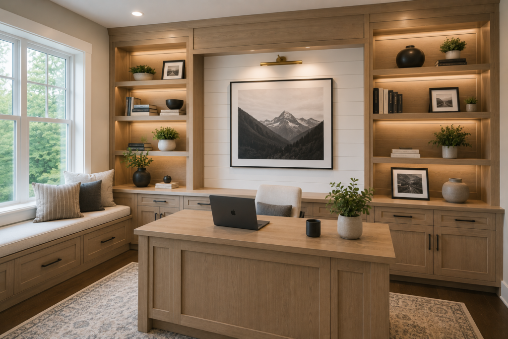Completed custom home-office carpentry in Chatham, New Jersey